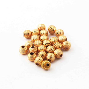 2 Strands 24k Gold Plated Copper Balls, Designer Beads, Diamond Cut Balls , Jewelry Making , 5-6mm, 8 Inches, gpc1154 - Tucson Beads