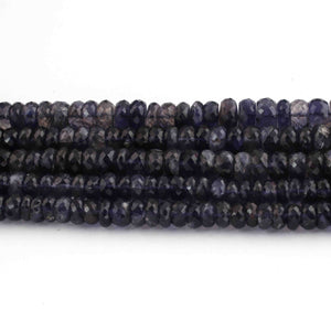 1 Strand Iolite Faceted Rondelles-Gemstone Beads 8mm-11mm 10.5 Inch BR0912 - Tucson Beads