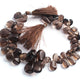 1 Long Smoky Smooth  Briolettes - Pear Shape Briolettes  13mmx7mm-18mmx14mm-10 Inches BR4378 - Tucson Beads