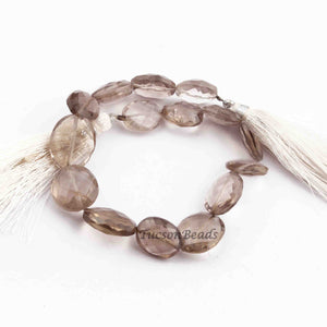 1  Strand Smoky Quartz Faceted  Briolettes -Oval Shape  Briolettes  12mmx10mm-14mmx17mm 8 Inches BR3527 - Tucson Beads