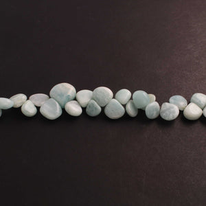 1 Strand Amezonite Smooth Heart Briolettes - 10mm-17mm 10-Inches BR4380 - Tucson Beads