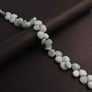 1 Strand Amezonite Smooth Heart Briolettes - 10mm-17mm 10-Inches BR4380 - Tucson Beads