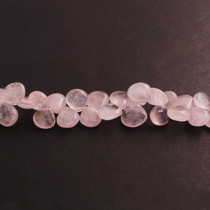 1  Strand Rose Quartz Smooth Briolettes  - Heart Shape Briolettes  -12mmx11-8 Inches BR4387 - Tucson Beads