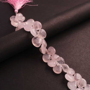 1  Strand Rose Quartz Smooth Briolettes  - Heart Shape Briolettes  -12mmx11-8 Inches BR4387 - Tucson Beads