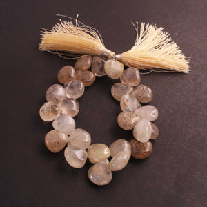 1  Long Strand  Golden Rutile Smooth Briolettes -Heart Shape  Briolettes - 14mm-18mm- 8 Inches BR4385 - Tucson Beads