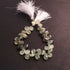 1 Long Prehnite Smooth  Briolettes - Pear Shape Briolettes  10mm-12mm- 8 Inches BR4388