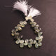 1 Long Prehnite Smooth  Briolettes - Pear Shape Briolettes  10mm-12mm- 8 Inches BR4388 - Tucson Beads