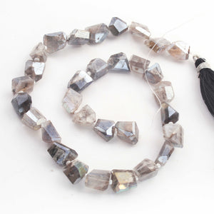 1 Strand Excellent Quality Labradorite Silver Coated Briolettes- Assorted Shape Briolettes - 13mmx9mm - 14 Inches- BR940 - Tucson Beads