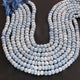 1 Strand Blue Oregon Smooth Round Beads  - Blue Opal Rondelles 7mm-9mm 13.5Inches BR935 - Tucson Beads