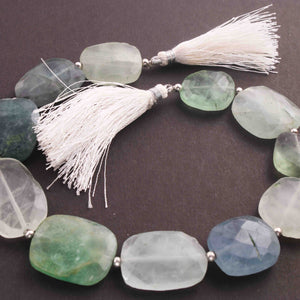1 Long Strand Multi Flourite Faceted Briolettes -Assorted Shape Briolettes  - 15mmx22mm -30mmx20mm-10.5 Inches BR01587 - Tucson Beads