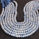 1 Strand Blue Oregon Smooth Round Beads  - Blue Opal Rondelles 7mm-9mm 13.5Inches BR935 - Tucson Beads