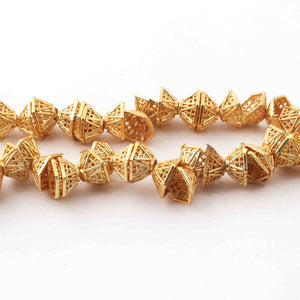 2 Strands 24k Gold Plated Copper Half Cap Beads, Cap Beads, Jewelry Making , 5mmx10mm, 8 Inches,  gpc1157 - Tucson Beads