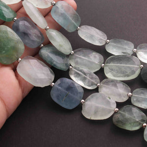 1 Long Strand Multi Flourite Faceted Briolettes -Assorted Shape Briolettes  - 15mmx22mm -30mmx20mm-10.5 Inches BR01587 - Tucson Beads