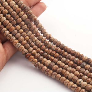 1 Strand Brown Jasper Faceted Rondelles - Roundel Beads 7mm 14.5 Inches BR934 - Tucson Beads