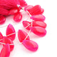 1 Strand Aaa Quality Hot Pink Chalcedony Smooth  Pear Shape Beads Briolettes 27mmx16mm- 7.5 Inches BR01005 - Tucson Beads