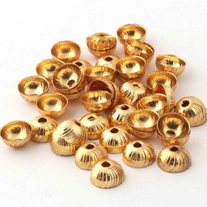 1 Strands 24k Gold Plated Copper Half Cap Beads, Designer Beads, Jewelry Making , 10mm, gpc1169 - Tucson Beads