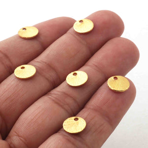 25 Pcs Designer 24k Gold Plated Copper Stamping Blanks,Round Charm Brush Copper Discs Great For Earrings,Jewelry Making BulkLot 8mm gpc1205 - Tucson Beads