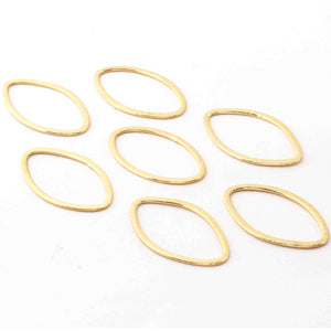 5 Pcs 24k Gold Plated Copper Charms, Marquise Shape Charm, Copper Link Charm, Brushed Finished, Jewelry Making Tools, 40mmx24mm, gpc1166 - Tucson Beads