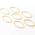 5 Pcs 24k Gold Plated Copper Charms, Marquise Shape Charm, Copper Link Charm, Brushed Finished, Jewelry Making Tools, 40mmx24mm, gpc1166