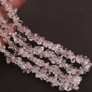 1  Strand Natural Crystal Quartz Chip Shape Semi Precious Uncut Beads, Gemstone Crystal Quartz Smooth Beads Necklace 11mmx5mm 35 Inches BR947 - Tucson Beads