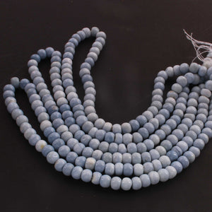 1 Strand Blue Oregon Smooth Round Beads  - Blue Opal Rondelles 7mm 16 Inches BR948 - Tucson Beads