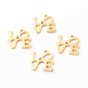 5 Pcs 24k Gold Plated Copper Love Pendant, Designer Charm, Jewelry Making Tools, 19mmx17mm, gpc1160 - Tucson Beads