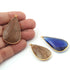 3 Pcs Mix Stone  24k Gold Plated  Faceted Pear Drop Gemstone Bezel Single Bail Pendant - 42mmx21mm PC564