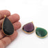 3 Pcs Mix Stone  24k Gold Plated  Faceted Pear Drop Gemstone Bezel Single Bail Pendant - 38mmx21mm-30mmx20mm PC418