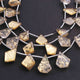 1  Long Strand Golden Rutile Faceted Briolettes - Fancy Shape Briolettes-9mmx7mm-15mmx11mm-8.5 Inches BR01582 - Tucson Beads