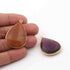 2 Pcs Mix Stone  24k Gold Plated  Faceted Pear Drop Gemstone Bezel Single Bail Pendant - 36mmx24mm PC553