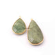 2 Pcs Mix Stone  Faceted  24k Gold Plated Pear Shape Pendant- 31mmx19mm-37mmx19mm- PC663 - Tucson Beads
