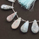 1 Strand Larimar Pear Smooth  Briolettes - Briolettes Beads 23mmx11mm-30mmx24mm 9 Inch Long BR3340 - Tucson Beads