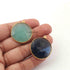 2 Pcs Mix Stone  24k Gold Plated  Faceted Round Shape Gemstone Bezel Single Bail Pendant - 31mmx28mm PC635