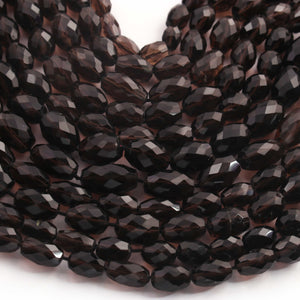 1 Strands Smoky Quartz Faceted Oval Briolettes - Smoky Quartz Oval Beads 9mmx7mm-10mmx8mm 8Inches BR979 - Tucson Beads