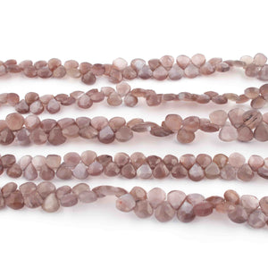 1  Long Strand Chocolate MoonStone Faceted Briolettes -Heart Shape Briolettes   6mm-8mm-8.5  Inches BR0813 - Tucson Beads