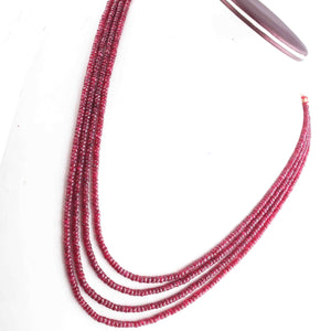 365 ct. 4 Strands Garnet Faceted Rondelles Shape Necklace ,  Garnet Rondelles  Beads,  Necklace - BRU199 - Tucson Beads