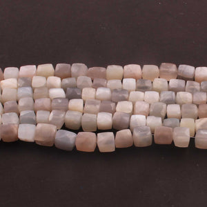 1 Strand Multi Moonstone Faceted Cube Briolettes - Multi Moonstone Box Shape Beads 7mmx6mm-10mmx9mm 8.5 inches BR996 - Tucson Beads