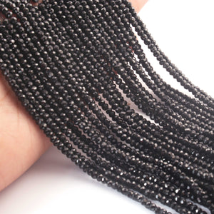 1 Strand Black Spinel Faceted Rondelle Beads, Roundelle Beads, Micro Faceted Beads ,Semi Precious Beads 3.5-4mm 13.5 inch strand RB090 - Tucson Beads