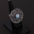 1 Pc Designer Round  925 Sterling Silver Plated With High Quality  Larimar Ring -Gemstone Ring- OS051