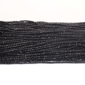 AAA Natural 5 Strands Black Spinel Faceted Beads Tiny Small Rondelles Black Spinel Rondelles  2mm 13inch Long strand  RB089 - Tucson Beads