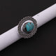 1 Pc Designer Oval 925 Sterling Silver Plated With High Quality Arizona Turquoise Ring -Gemstone Ring- OS053 - Tucson Beads
