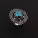 1 Pc Designer Oval 925 Sterling Silver Plated With High Quality Arizona Turquoise Ring -Gemstone Ring- OS053 - Tucson Beads