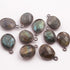 10 Pcs Labradorite 24k Oxidized Silver Plated Faceted Oval Shape Pendant -17mmx11mm- PC567