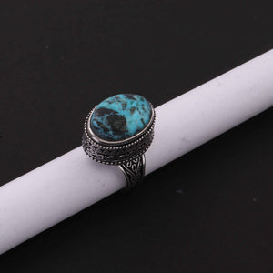 1 Pc Designer Oval 925 Sterling Silver Plated With High Quality  Arizona Turquoise Ring -Gemstone Ring- OS052 - Tucson Beads