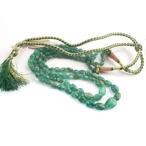 220ct. 2 Strands Dyed Emerald Smooth Oval Shape Necklace , Dyed Emerald Smooth Oval Beads, Emerald Necklace - BRU2344 - Tucson Beads