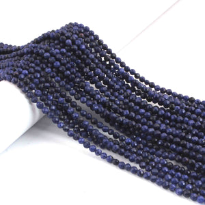 4 Long Strands Ex+++ Quality 3mm-5mm Lapis Lazuli Faceted Rondelles - Lapis Lazuli  Faceted Beads 13 Inches RB420 - Tucson Beads