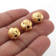 2 Strands 24k Gold Plated Copper Round Balls, Designer Beads, Diamond Cut Balls -Jewelry Making 10mm, 8 Inches, GPC1159 - Tucson Beads