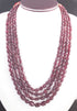 4 Strands Of Genuine Ruby Necklace - Smooth Oval Beads - Rare & Natural Ruby Necklace - Stunning Elegant Necklace - SPB0006