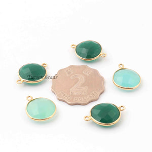 5 Pcs Mix Stone Faceted Pear Shape 24k Gold Plated Pendant&Connector  - 21mmx15mm-PC653 - Tucson Beads