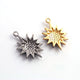 1 Pc Pave Diamond Sun Star Charm 925 Sterling Silver & Vermeil Pendant - 23mmx16mm Pdc1209 - Tucson Beads